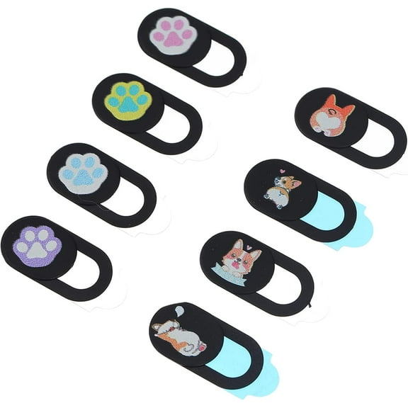8PCS Webcam Cover Slide Cartoon Corgi Dog Web Cam Cover Blocker for Laptop Computer Pc Tablet Camera Complete Protect Against Surveillance