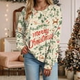 thumbnail image 6 of Jkety Christmas Sweaters for Women Merry Christmas Santa Printed Sweatshirt Vintage Santa Sweatshirt Christmas Sweatshirts for Women Beige,M, 6 of 7