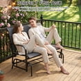 thumbnail image 3 of Walsunny 2 Person Outdoor Glider Bench, Patio Loveseat Rocking Chair with Powder-Coated Steel Frame and Breathable Textilene Fabric for Porch Backyard Garden, Gray, 3 of 8