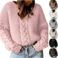 thumbnail image 1 of Wiyuqeen Chunky Sweaters for Women Crew Neck Cable Knit Pullover Long Sleeve Drop Shoulder Sweaters Plus Size Thick Warm Sweaters, 1 of 7