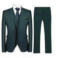 thumbnail image 1 of Allthemen Mens Business Wedding Notched Lapel Solid Color Slim-fit Two-button Three-piece Suit (Blazer and Pants and Vest) zhangyuxiang LED, 1 of 2