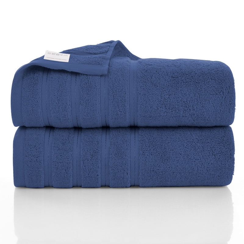 JML Blue Bath Towel Set of 8 Pieces - Cotton Blend Highly Absorbent Towels for Bathroom, 2 Soft Bath Towels, 2 Hand Towels, 4 Washcloths