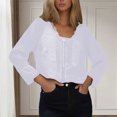 thumbnail image 2 of EDFBUYKRS Womens Long Sleeve Shirts, Casual Crewneck Tunic Tops for Womens Fall, Basic Tees for Women Loose Fit M, 2 of 5