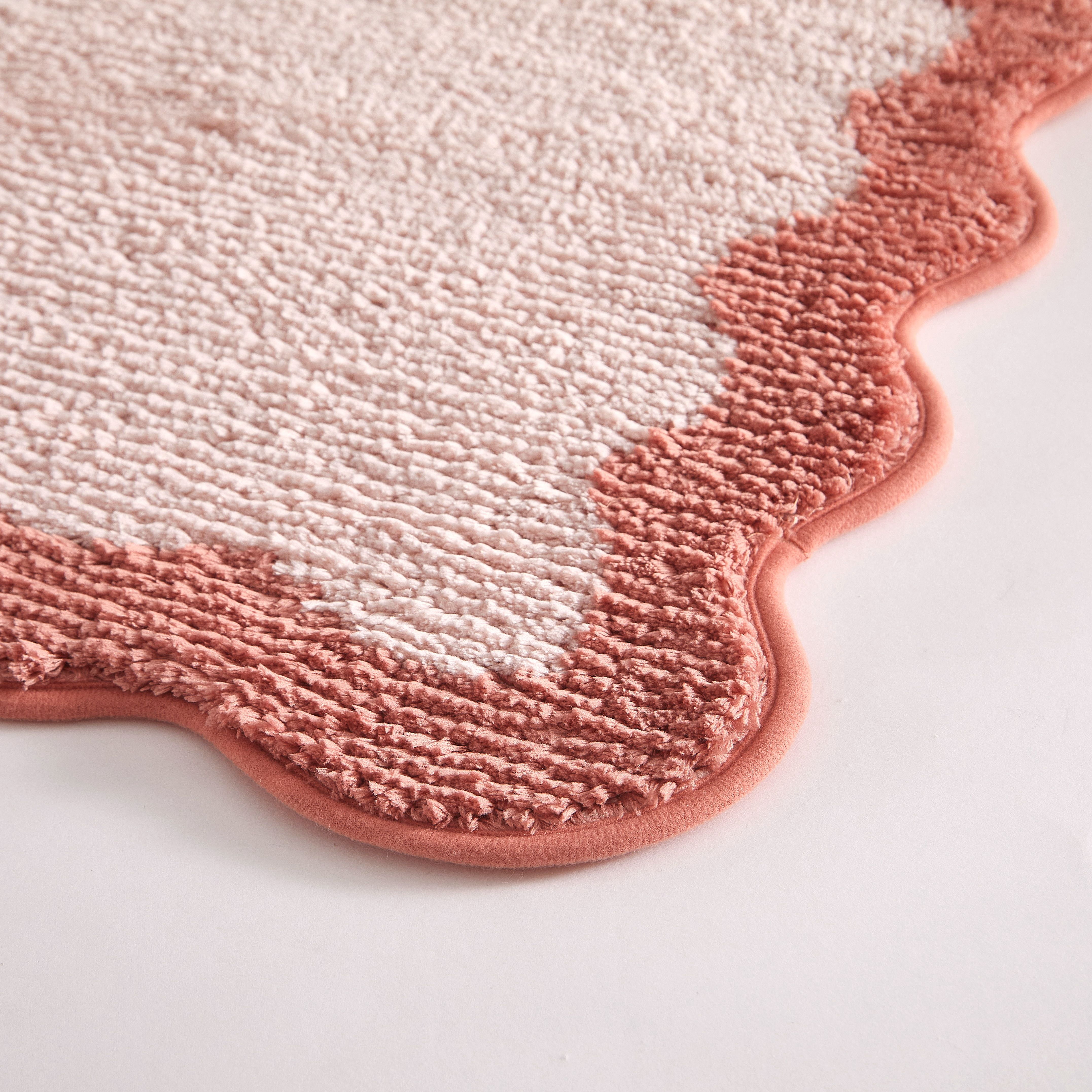 Mainstays 2-Piece Scallop Bath Rug Set, Terracotta, 17 in x 24 in & 20 in x 30 in