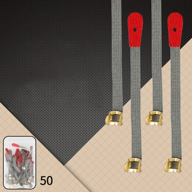 PTOOTP 50Pcs Piano Mutes Fixing Tool with High Strength Grey Climbing Rope and Metal Lock for Precise Piano Tuning