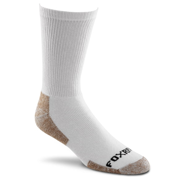 Fox River Mens Work Medium weight Crew Socks, Medium, White