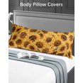 thumbnail image 4 of Yellow Sunflowers Body Pillow Case Cover - Microfiber Bed Throw Pillow Covers, Watercolor Floral Flowers Vintage Decorative Lumbar Pillow Cover with Envelope Closure for Sofa/Travel 20"x54", 4 of 6