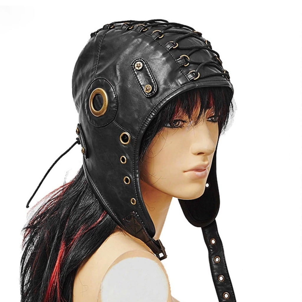 lanema Steampunk Hat With Goggles Men Steampunk Earflap Hat Bomber Hat TrapperHat