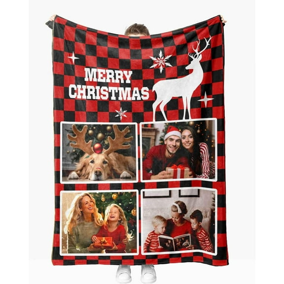 Custom Blankets Personalized Photo Pictures Gifts Blankets for Boyfriend Girlfriend Husband Wife Couple for Christmas Halloween Birthday Anniversary (Style 1)