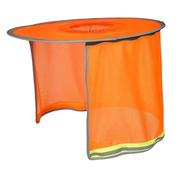 Visor de sombrero duro, sombra de malla de borde completa, alta visibilidad, cubierta de sombra para el cuello para los cascos que pescan actividades Naranja
