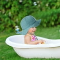 thumbnail image 2 of nvzhuang Baby Summer Bucket Hat, Sun Protection Infant Wide Brim Fisherman Hat with Chin Strap, 2 of 9