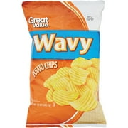 Great Value Ripple Potato Chips, 12 oz