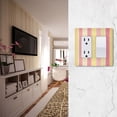 thumbnail image 5 of Yayeee Rocker Switch Wall Plate 2-Gang 4.7"x4.6" Home Decorative Outlet Cover, Pink and Yellow Striped Pattern, 5 of 6