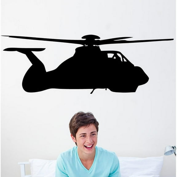 Wallhogs Haynes Silhouette Helicopter VI Cutout Wall Decal