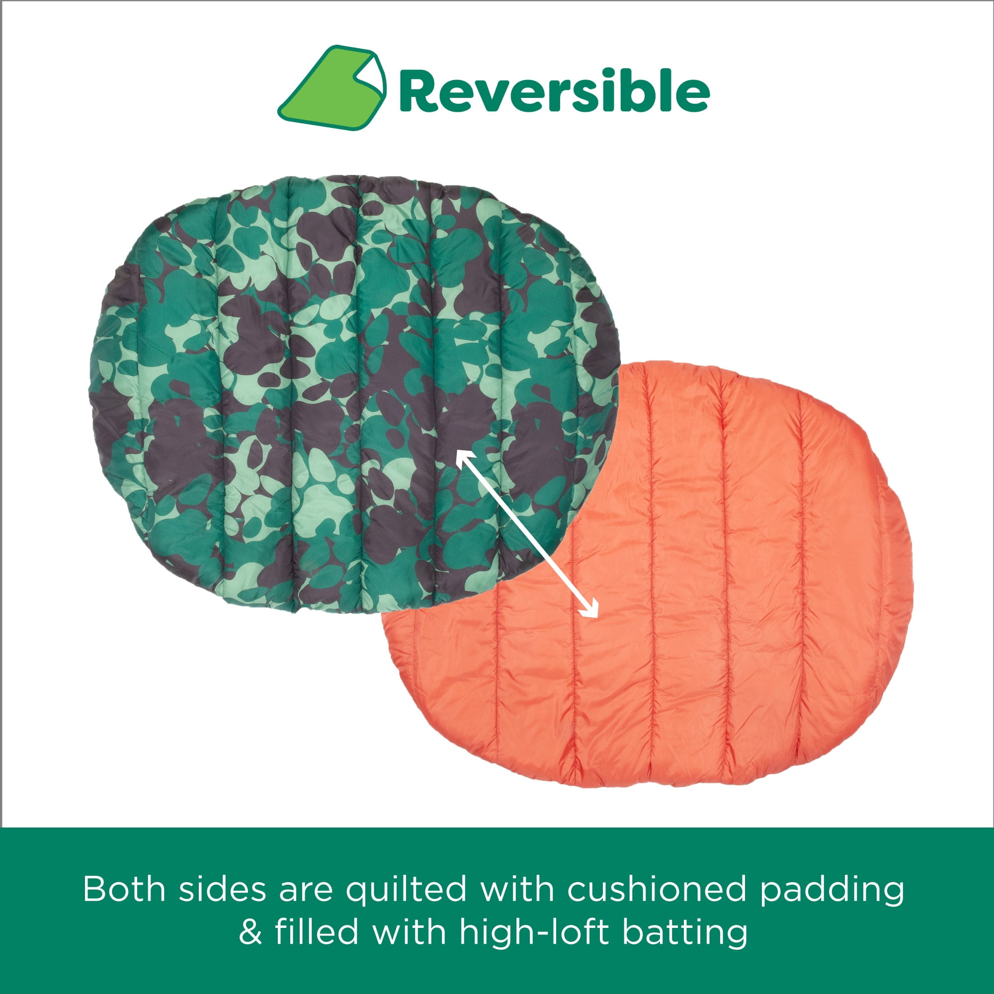 FurHaven Trail Pup Packable Travel Pet Pillow with Stuff Sack, Orange Camouflage, Small, 1 Count