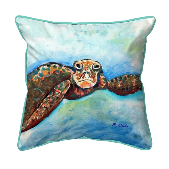 Betsy Drake Interiors Turtle Looking At Me Extra Large Zippered Pillow 22x22