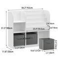 thumbnail image 2 of Aukfa Kids Bookshelf Toy Storage Organizer w/ 3 Collapsible Drawers, Gray, 2 of 8