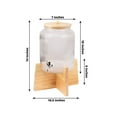 thumbnail image 2 of Efavormart 1 Gallon Clear Ribbed Glass Beverage Dispenser with Wooden Stand and Lid, Countertop Round Juice Jar Drink Dispenser with Stainless Steel Spigot - 14", 2 of 10
