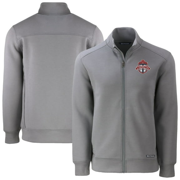 Men's-Cutter & Buck  Gray Toronto FC Roam Eco Tri-Blend Recycled Full-Zip Jacket