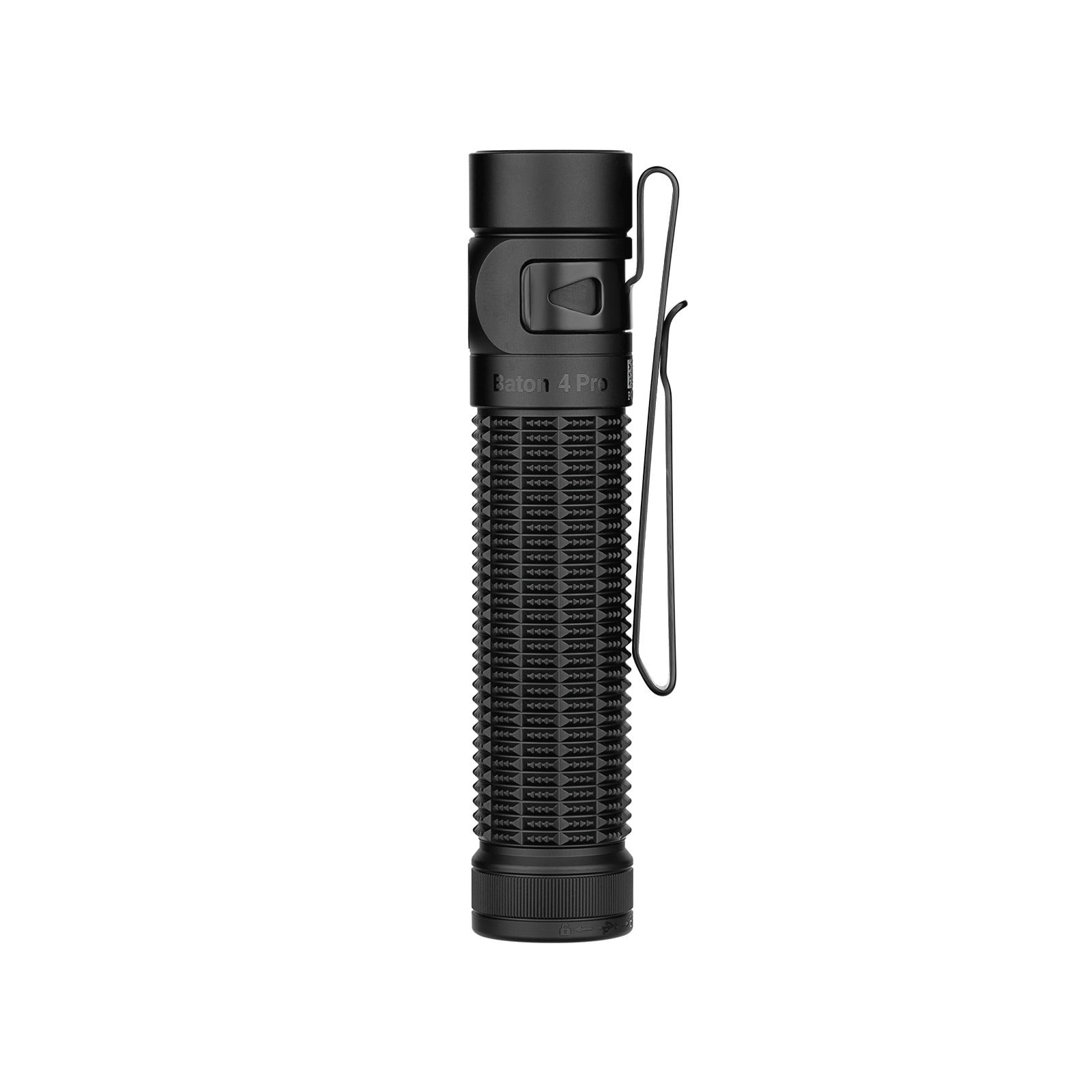 Olight Baton 4 Pro Dual Switch Compact Flashlight, 1600 Lumens, 200 Meters (Matte Black CW)