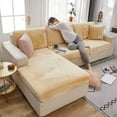 Soft Velvet Sofa Seat Cushion Cover - Stretch Non-Slip Sofa Cover Couch Cushion Covers for ...