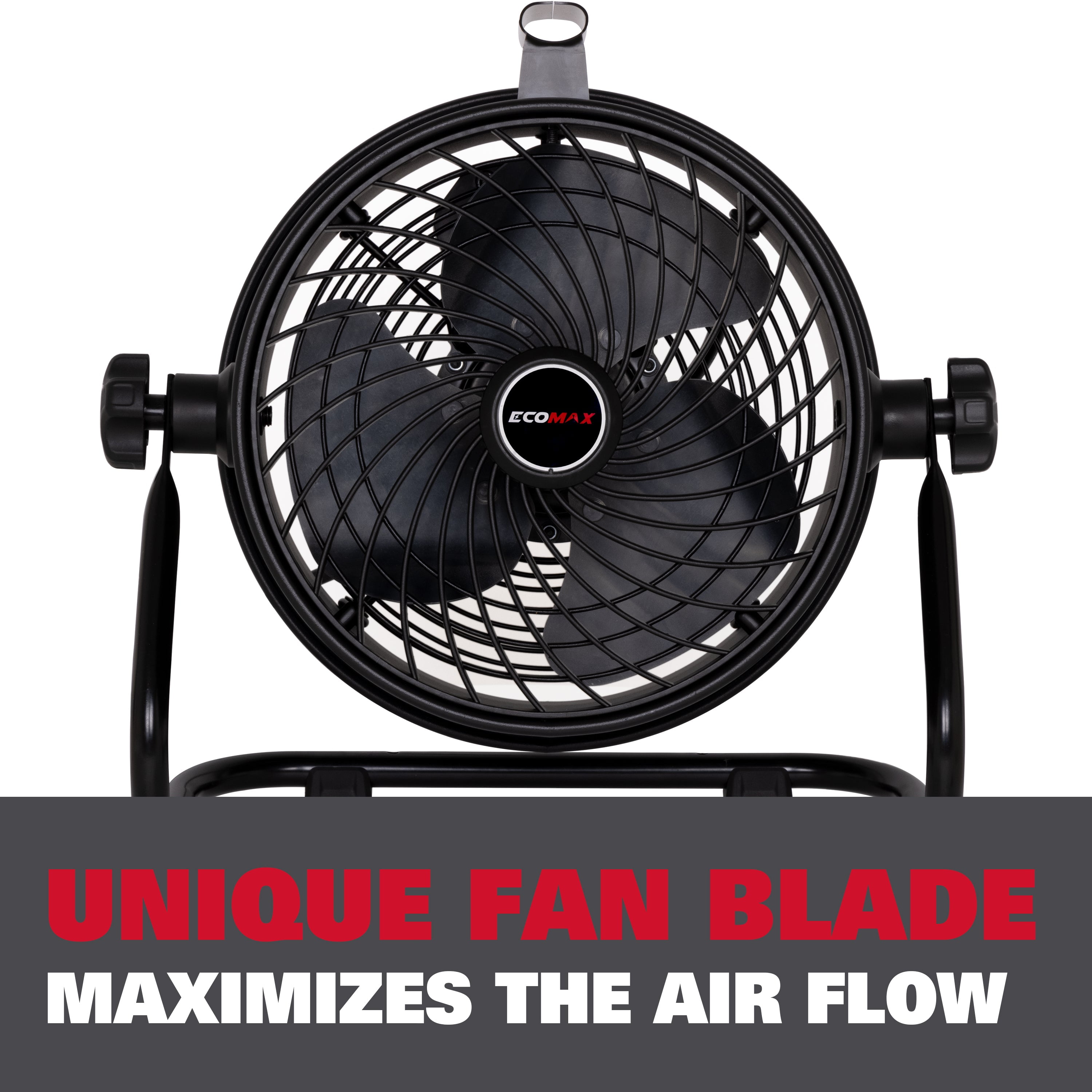 Ecomax 10 Inch Black Drum Fan