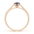thumbnail image 2 of ANGARA Natural Tapered Shank Blue Sapphire Solitaire Ring with Diamonds in 14K Rose Gold for Women (Size-4mm) | September Birthstone, Anniversary, Jewelry Gift for Women | Natural Blue Sapphire Ring, 2 of 9