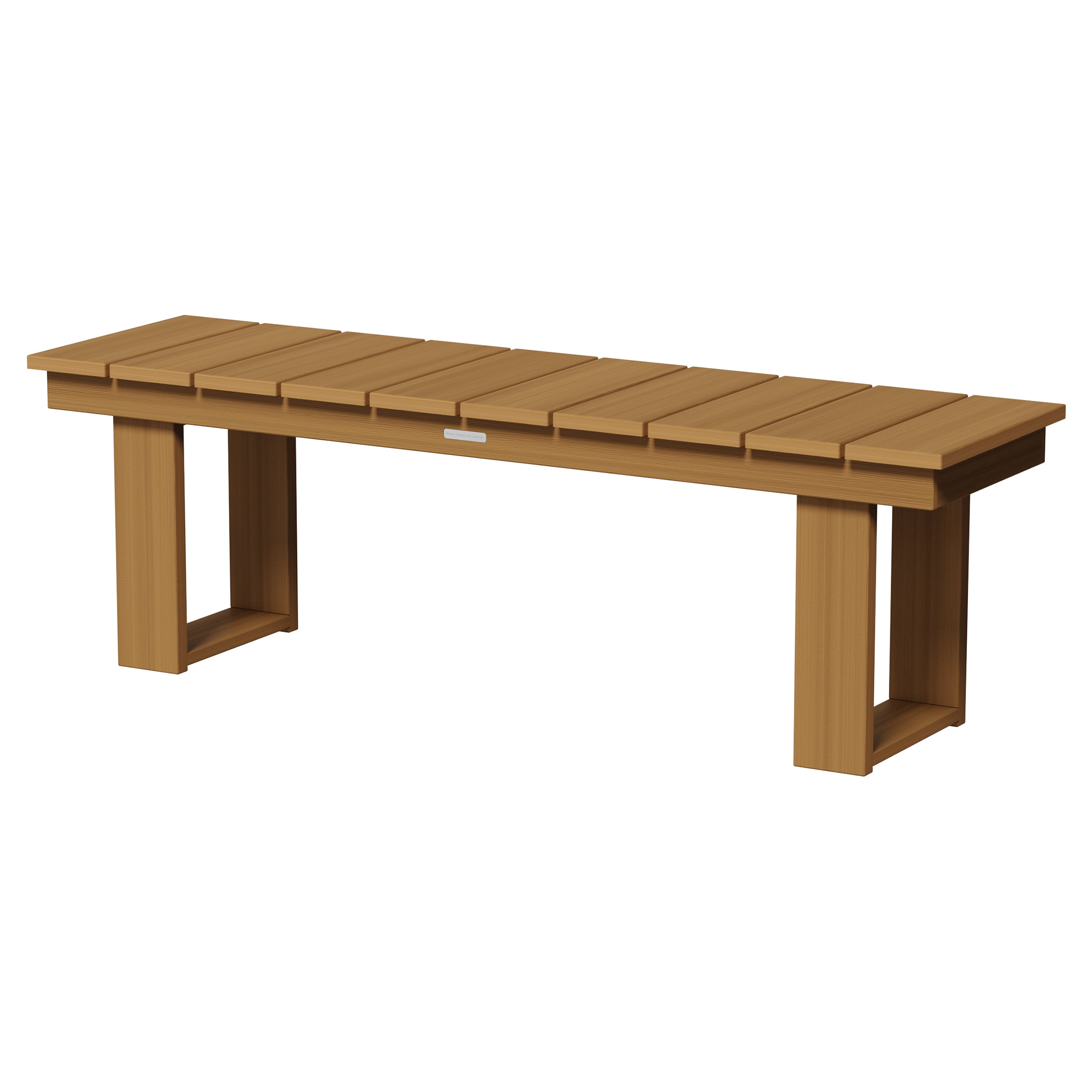Better Homes & Gardens Ezra Outdoor Dining Bench, Teak HDPE, 54 in