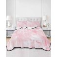 thumbnail image 3 of Pink Marble Twin XL Size Down Alternative Comforter, Lightweight Comforter Quilt Bedding Set with Pillow Shams Modern Abstract Art Elegant All Seasons Bed Comforter Duvet Insert 68"x98", 3 of 7