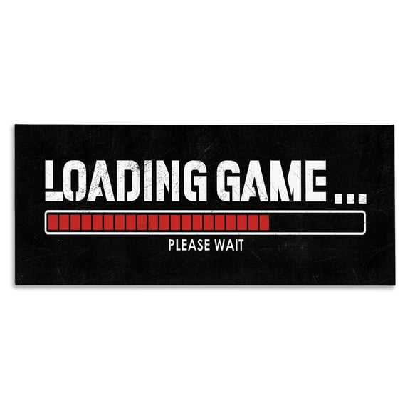 Stupell Industries Contemporary Loading Game Phrase Canvas Art, 24 x 10, by Masey St. Studios