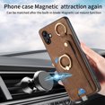 thumbnail image 6 of Wallet Case Compatible with Samsung Galaxy A04e with Card Holder, 360° Rotation Finger Ring Stand PU Leather Cover Drop Protection with Magnetic Snap Case Cover for Galaxy A04e - Brown, 6 of 8