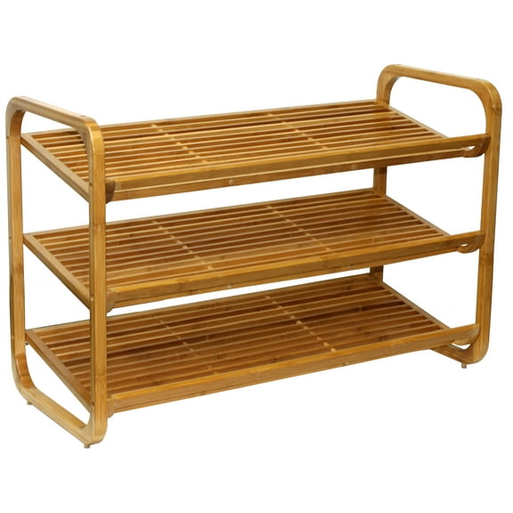 Oceanstar 3-Tier Bamboo Shoe Rack, SR1231, Holds 9 to 12 Pairs of Shoes