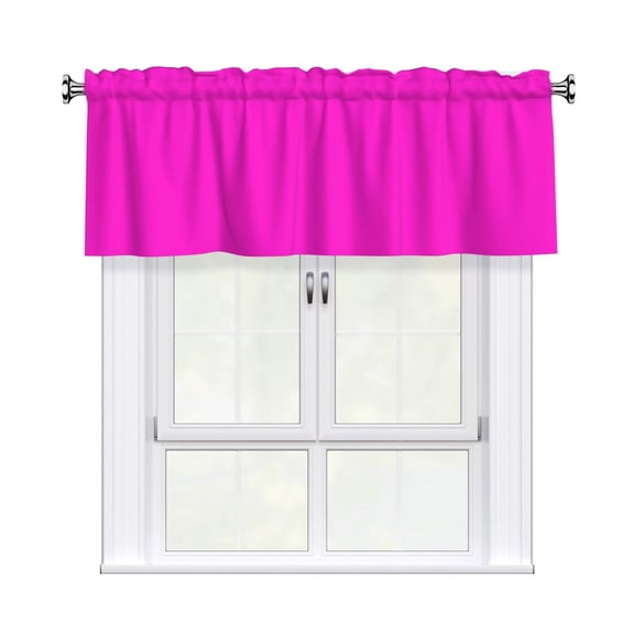 Valances for Windows Kitchen Curtains Small Treatments Valance, Hot Magenta 42x12 inch