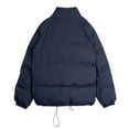 thumbnail image 3 of Jinhomg Winter Puffer Jacket for Women Oversized Comfy Double Closure Down Coat Thermal Long Sleeve Stand Collar Fluffy Outerwear with Pockets Limited Time Deal Black M, 3 of 8