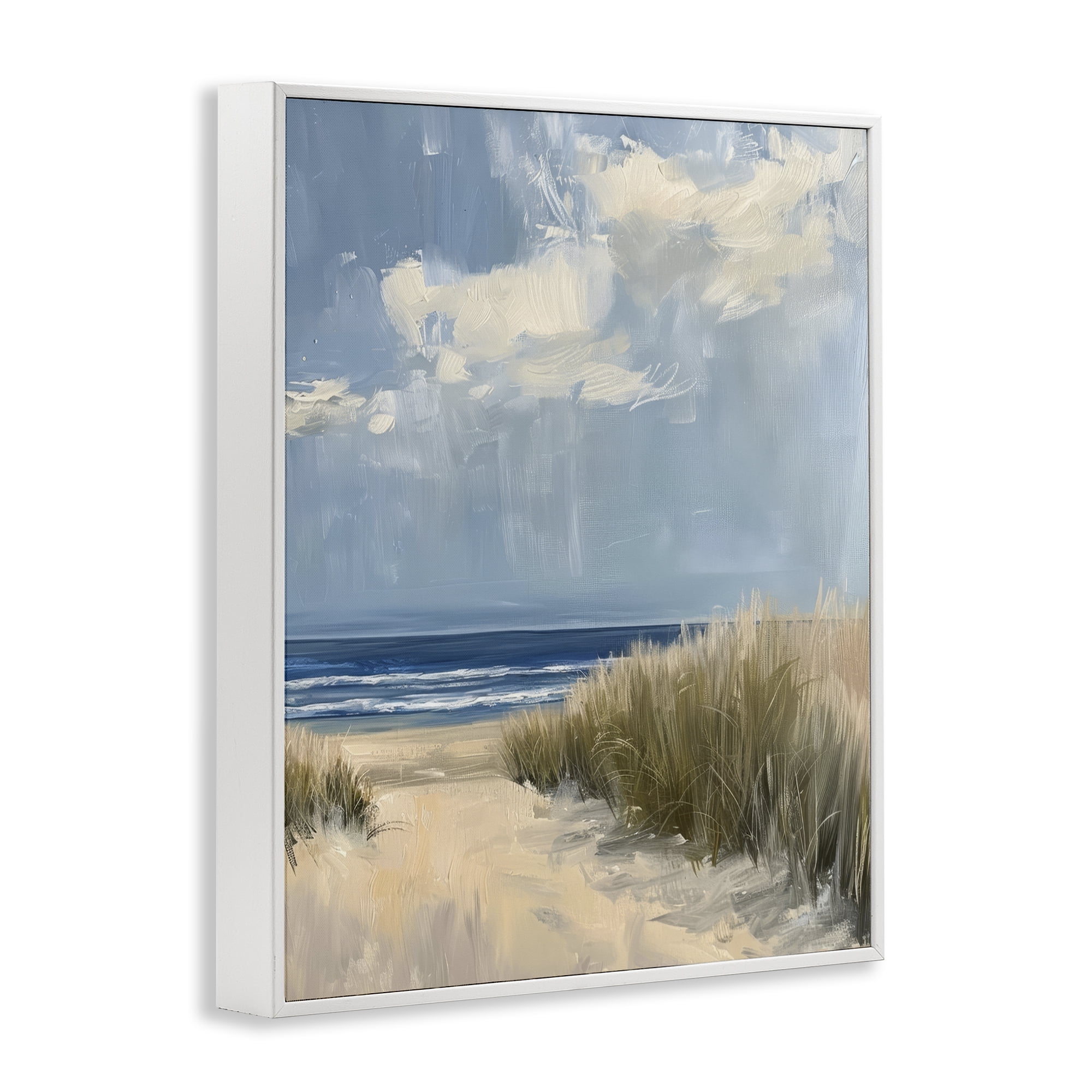 Stupell Industries In The Dunes By The Sea White Framed Giclee Art, design by Petal Prints Design