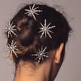 thumbnail image 4 of Nvzi Horquillas para el pelo de boda con flores para novias, peinetas con perlas de cristal, pinzas para el pelo, tocado, accesorios para el pelo de boda dorados, joyas - doradas, 4 of 4