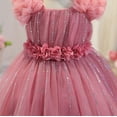 thumbnail image 5 of Toddler Princess Dress Fashion Fluffy Summer Dresses Sparkly Sequin Birthday Prom Outfit Casual Party Tulle Sundress for Kid Ball Gown for Little Girls Short Sleeve Mesh Gauze Dress, 5 of 5