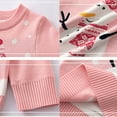 thumbnail image 5 of Bnwani Christmas Girls Sweaters New Fall Winter Knitted Crew Neck Sweater Pink, 5 of 8
