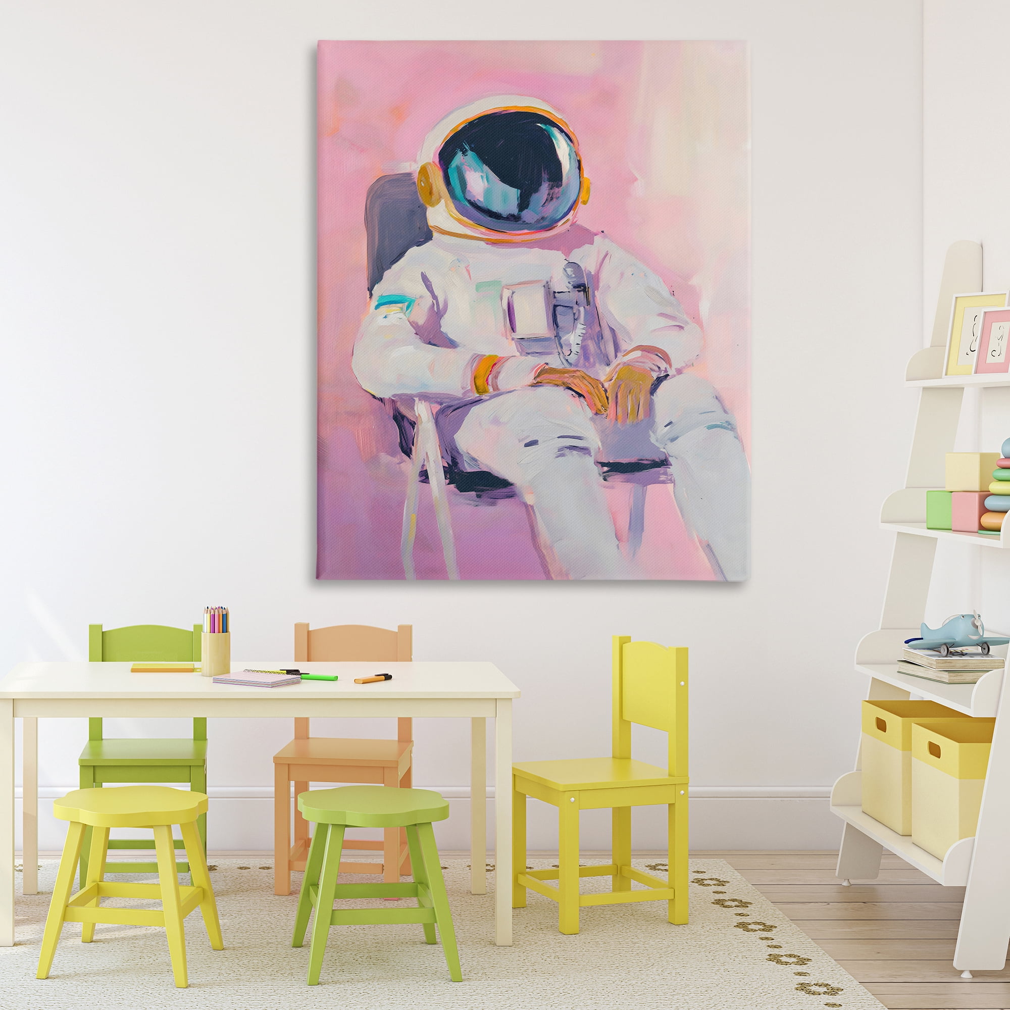 Stupell Industries Resting Astronaut on Chair Canvas Wall Art, design by The Prints Vibe