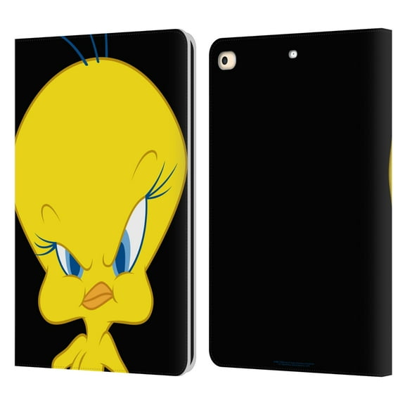 Head Case Designs Officially Licensed Looney Tunes Characters Tweety Leather Book Wallet Case Cover Compatible with Apple iPad 9.7 2017 / iPad 9.7 2018