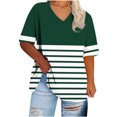 thumbnail image 2 of LADIGASU Women's Oversize V-neck Short Sleeved Solid Base Shirt Sports T-shirt, 2 of 4