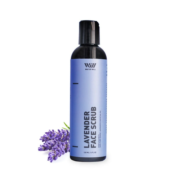 Lavender Face Scrub, Face Exfoliator with Lavender Essential Oil and