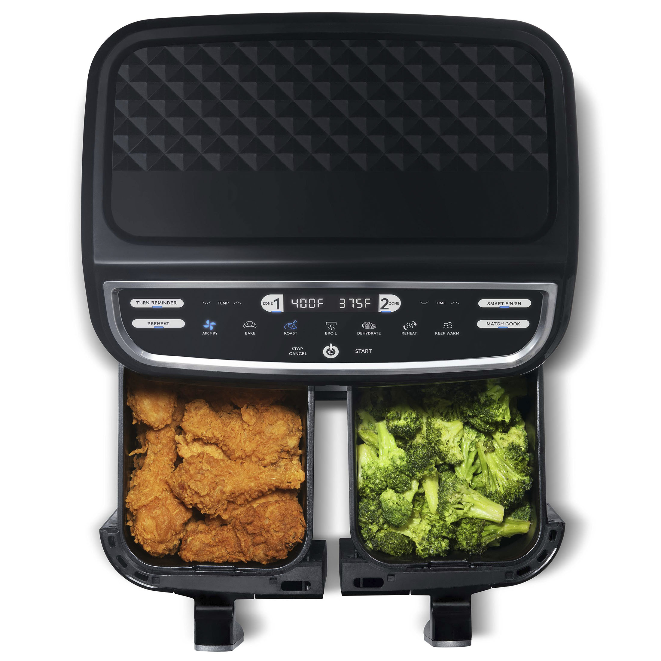 Gourmia 9 Qt 7-in-1 Dual Basket Digital Air Fryer with Smart Finish, BLK, 12.598 H, New - image 11 of 14