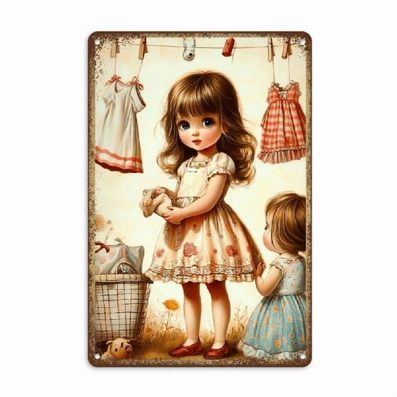 Vintage Laundry Room Decor Metal Tin Sign - Iron Foil Engraving, Unique Wall Art for Home, Cafe, Bar, Apartment, Restaurant, Living Room - Ideal Festive Gift