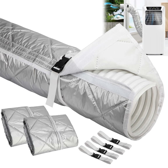 Ebaokuup 2‑Set Quilted Portable AC Hose Cover, Fits 5.9" Hoses with Straps