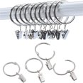 thumbnail image 3 of 40 paquetes de anillos metálicos para colgar anillos de jardín con clip para cortinas, anillos para colgar con clip (plata), 3 of 5