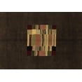 thumbnail image 1 of Ahgly Company Indoor Rectangle Abstract Brown Modern Area Rugs, 2' x 5', 1 of 4