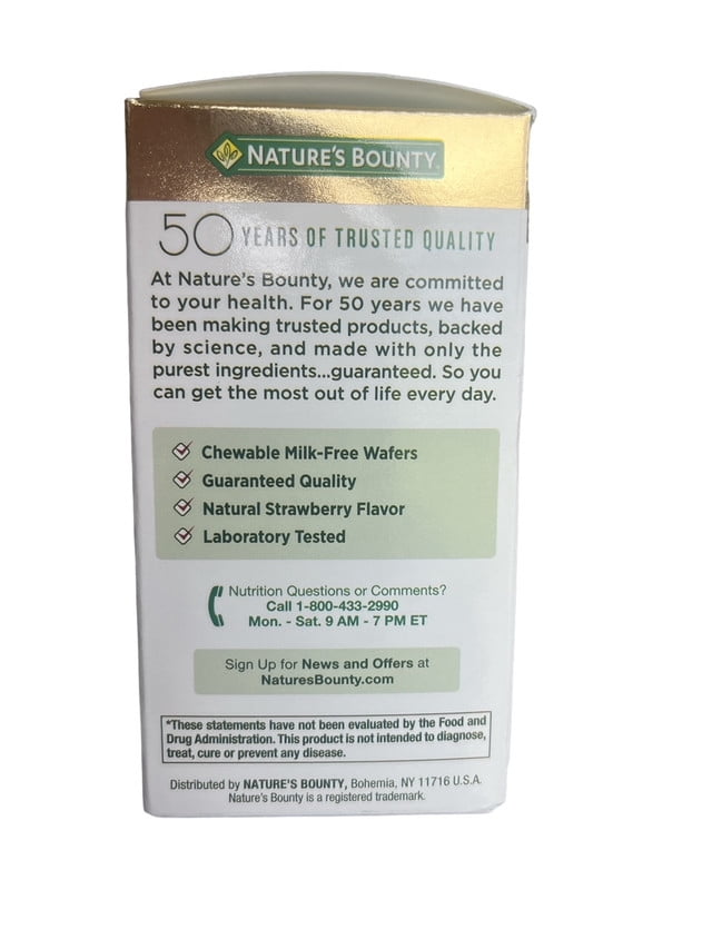 Nature’s Bounty Chewable Probiotic Acidophilus with 1 Billion Live Cultures, 60 Wafers