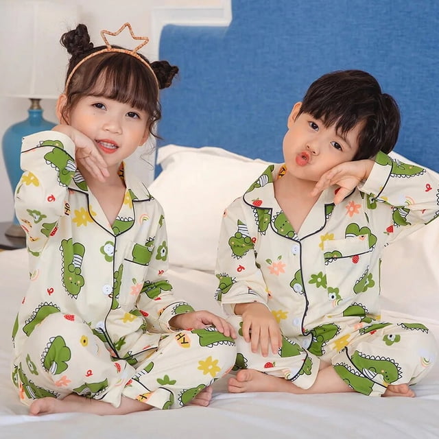 Pijamas para niñas, otoño 2020, ropa de casa de algodón de manga larga para niños, conjunto de pijamas de algodón para niñas, ropa de dormir de Navidad para niños