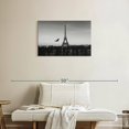 thumbnail image 2 of Elephant Stock Overcast Eiffel Tower Wall Art - Horizontal Canvas Wall Art - Living Room Wall Decor - Places Canvas - Black And Gray Decor - 30" x 20", 2 of 8